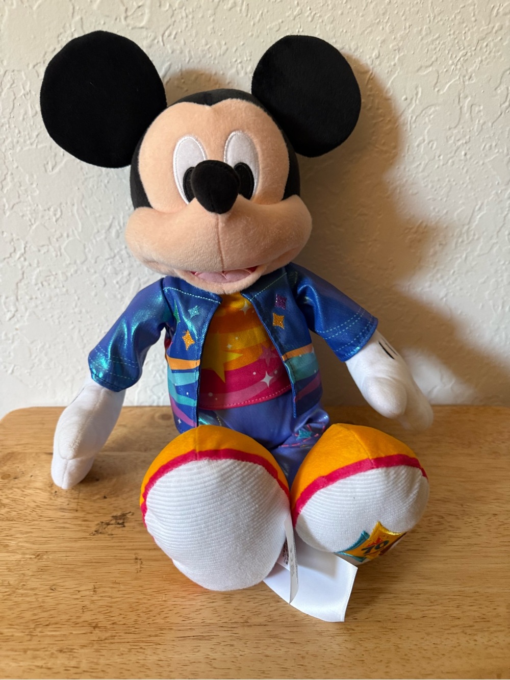Disney Mickey Mouse Plush in Black, White, Blue & Yellow